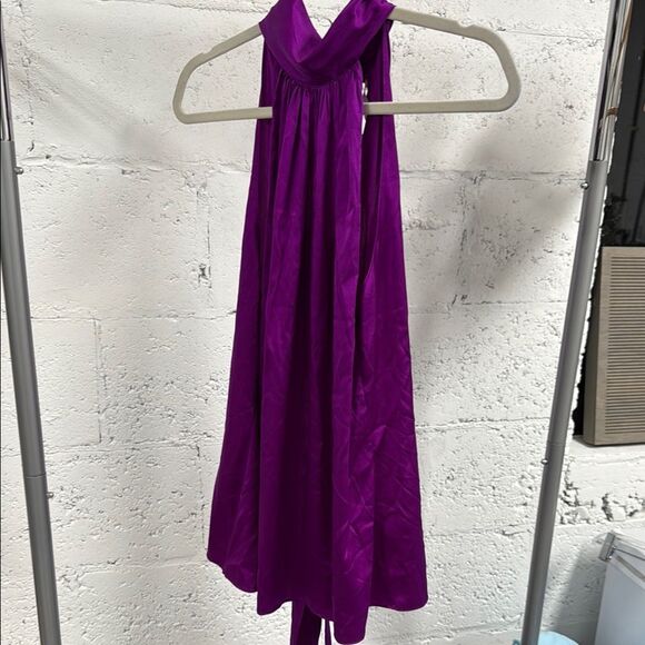 Ramy Brook Rich Purple Halter Top - NWT - Silk Top - Size Medium - Picture 1 of 3